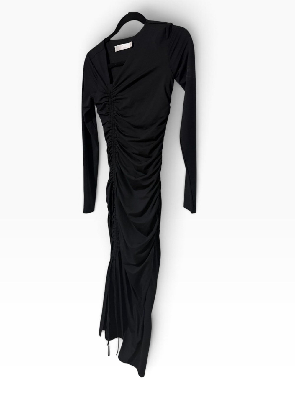 Rachel Parcell Asymmetric Shirred Jersey Midi-Dress in Black Size XS - Picture 5 of 12
